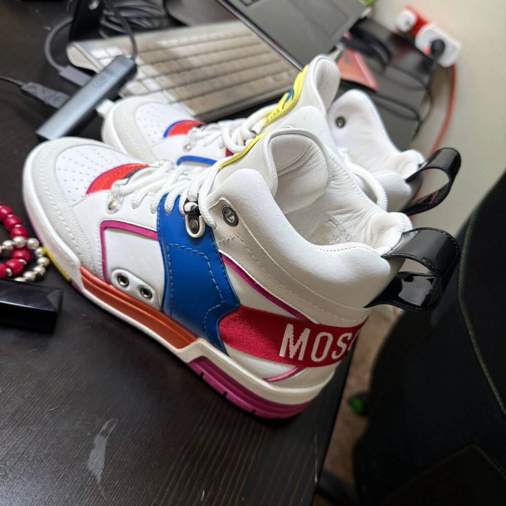 NWT Moschino Streetball High-Top Sneakers Multiple colors